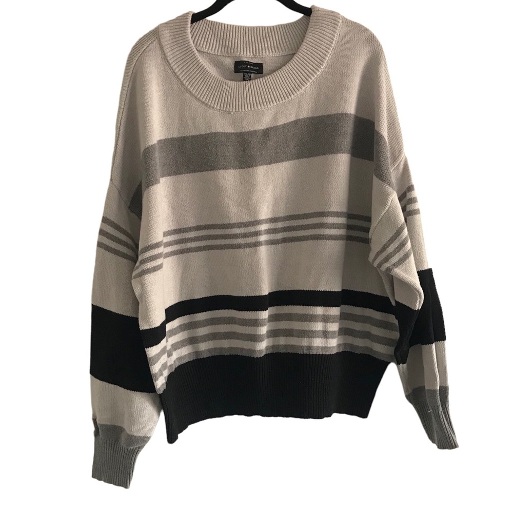 Lucky Brand Striped Colorblock Crewneck Knit Sweater XXL